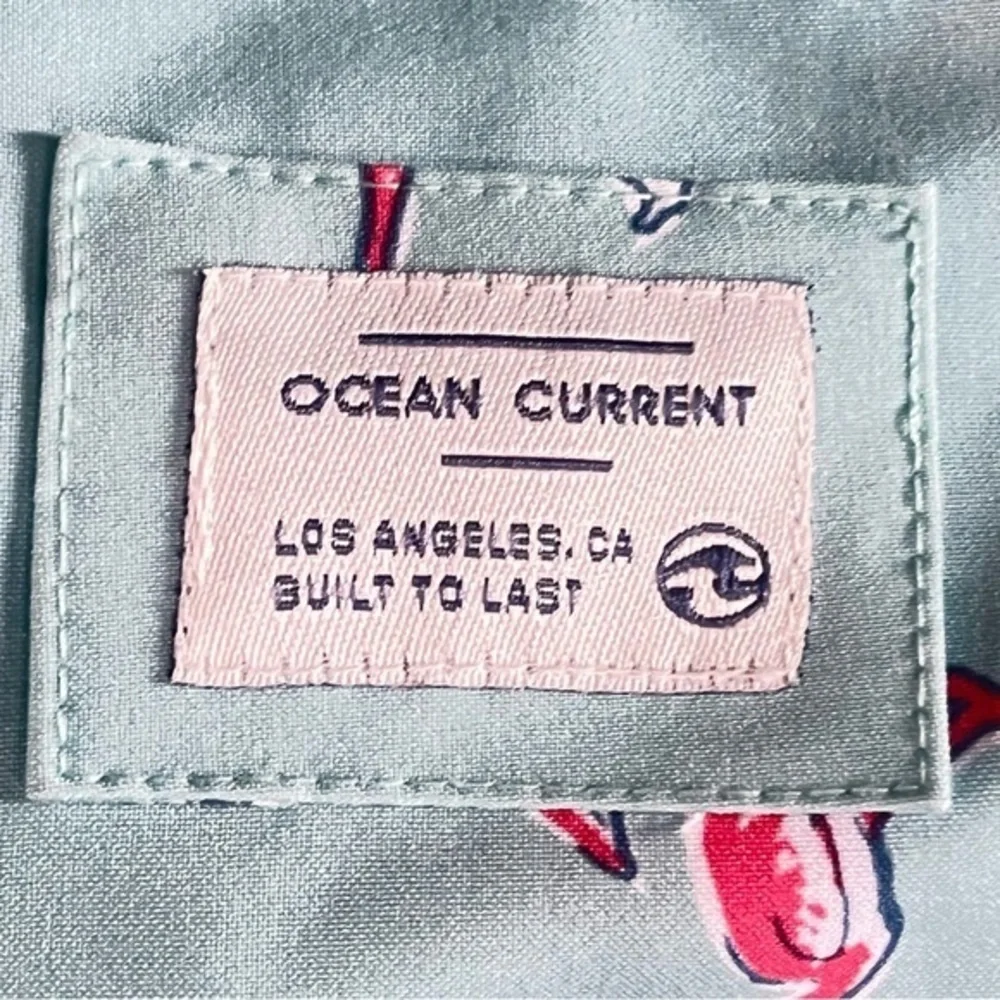Ocean Current Men 32 Waist Swim Board Shorts Green Pink Flamingo Fast Dry Trunks